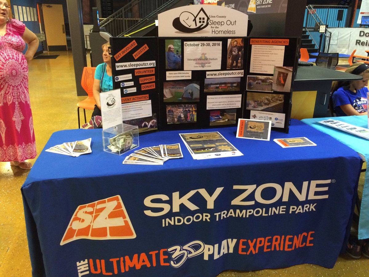 SleepOutCR's tweet photo. We are at Sky Zone for Sleep Out for the Homeless! https://t.co/hE093tDUxE