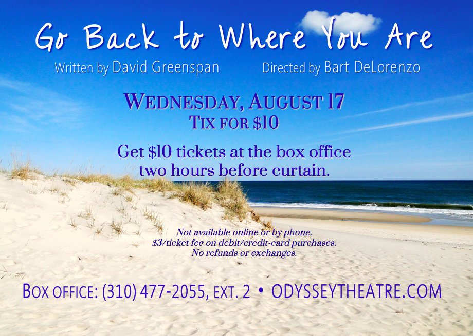 OdysseyTheatre_'s tweet photo. Final #TixFor10 perf for #GoBackOTE TOMORROW! Don't miss it. #LAThtr https://t.co/N2N7x3WjwA