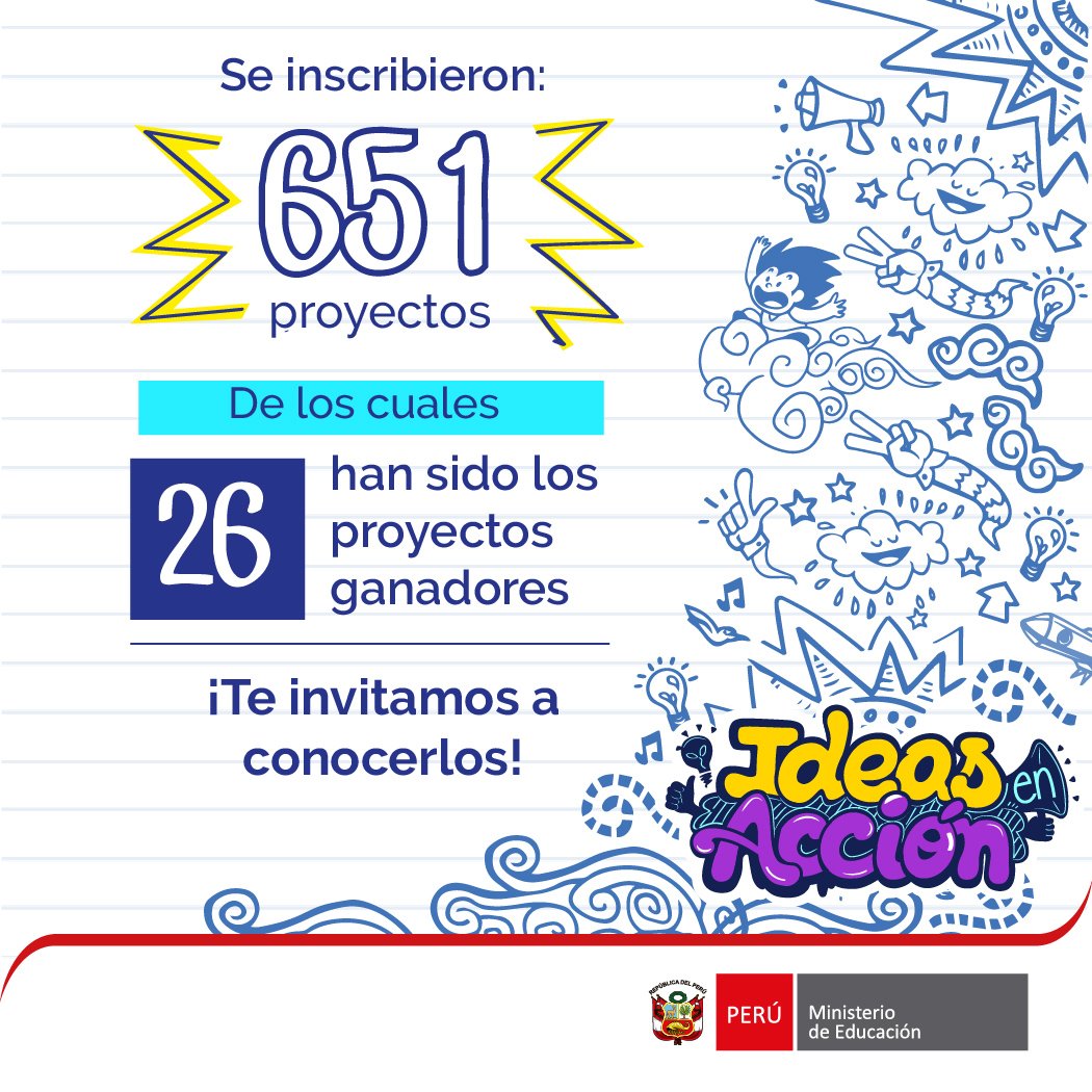 MineduPeru's tweet photo. Gracias a todos los que eligieron los asuntos públicos presentados en #IdeasEnAcción https://t.co/PNpb8DLCga https://t.co/P1uBGYeuWK