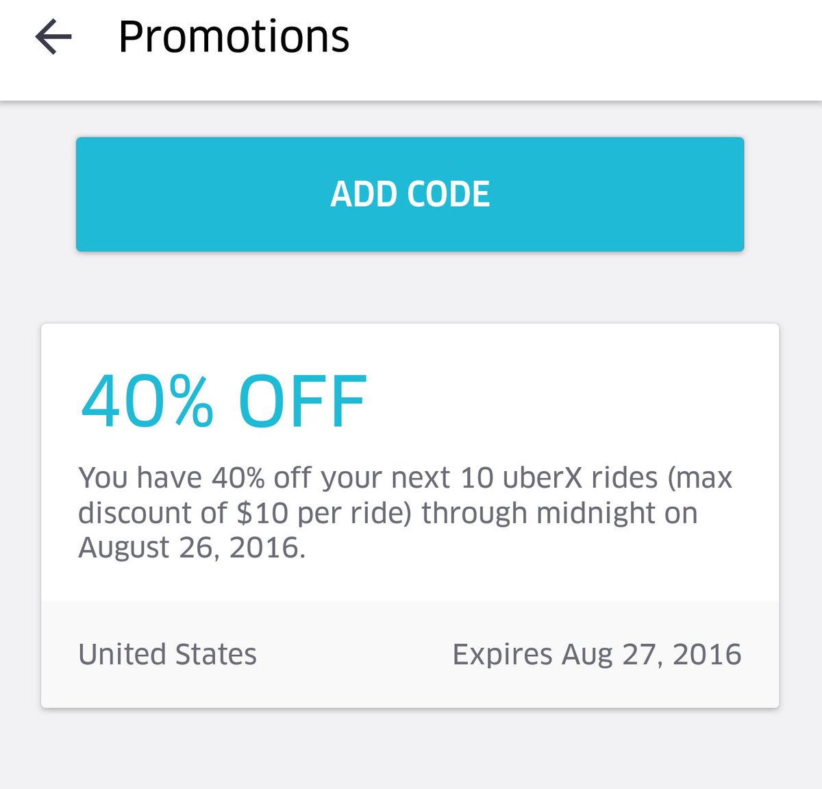 CarterInAZ's tweet photo. 10 Uber rides in 10 days is quite the accomplishment. #weirdpromotions https://t.co/Gtnu32Y6X3