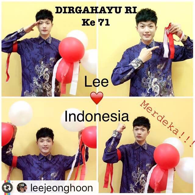 LoveLeeLovers's tweet photo. Dirgahayu Republik Indonesia #Ke71 !!! Indonesia merdeka!!! I luv indonesia!!! ๐๐๐ #merdeka #indonesia #love #korea https://t.co/QsCWHbI0j5
