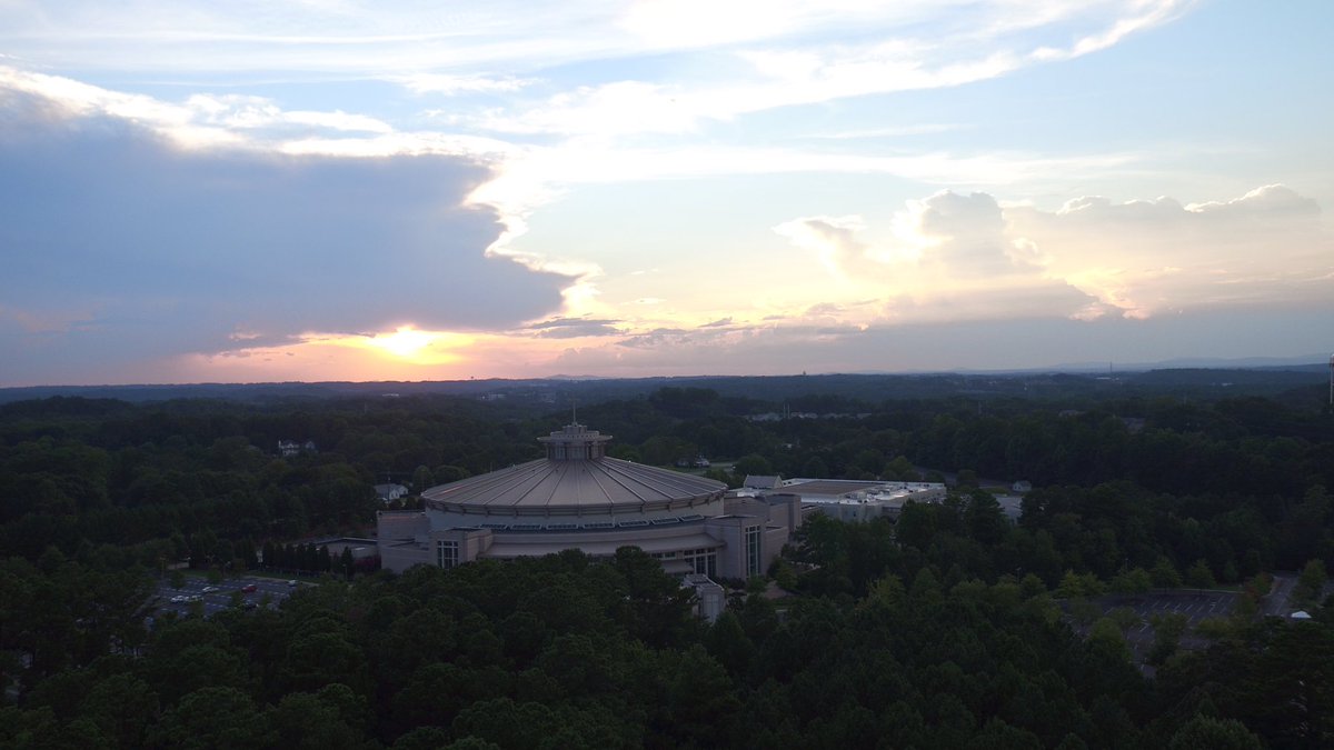 soaringimage's tweet image. Great aerial shot of @fbcwoodstock tonight! Such a beautiful church!