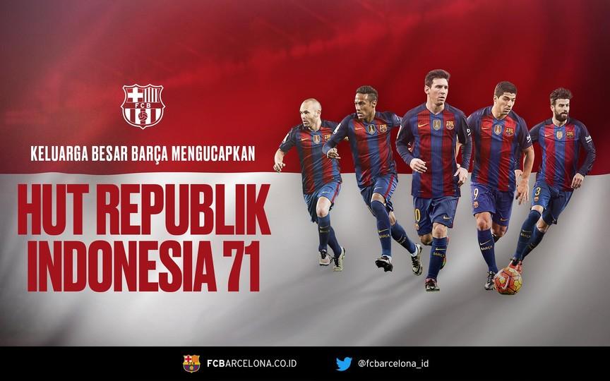 FC Barcelona mengucapkan, "Dirgahayu Republik Indonesia ke-71!"  ow.ly/whpY303iWmu