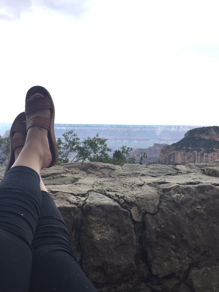 feliSarahi's tweet photo. Lady at the Grand Canyon on a conference call and I'm like #hellachillin https://t.co/IaqsmC6aYg