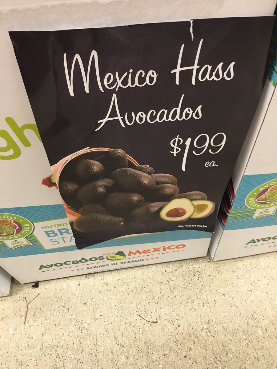 KatieWicklander's tweet photo. @EricandKathy Our avocados are only $1.99 https://t.co/5F1WKU7OpB