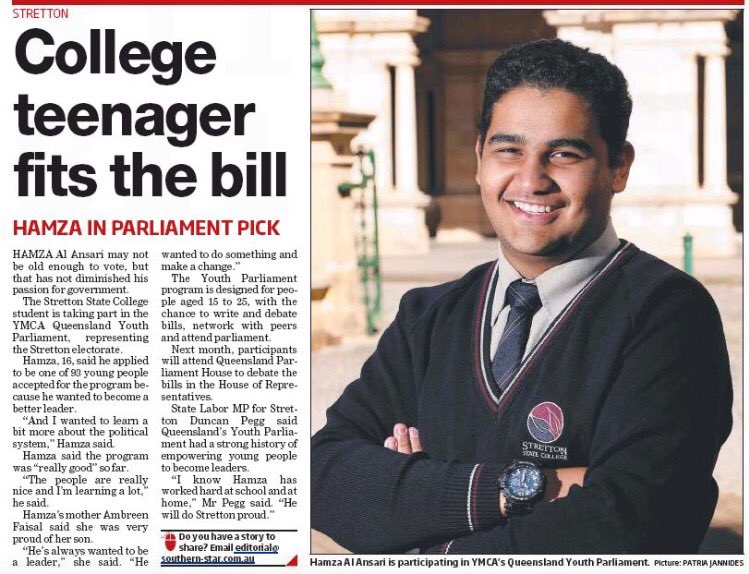 DuncanPeggMP's tweet photo. Fantastic story in this weeks @Southrn_Star about Stretton @YMCA_QYP Rep Hamza Al Ansari @QuestNewspapers https://t.co/7dMlzrxxIC
