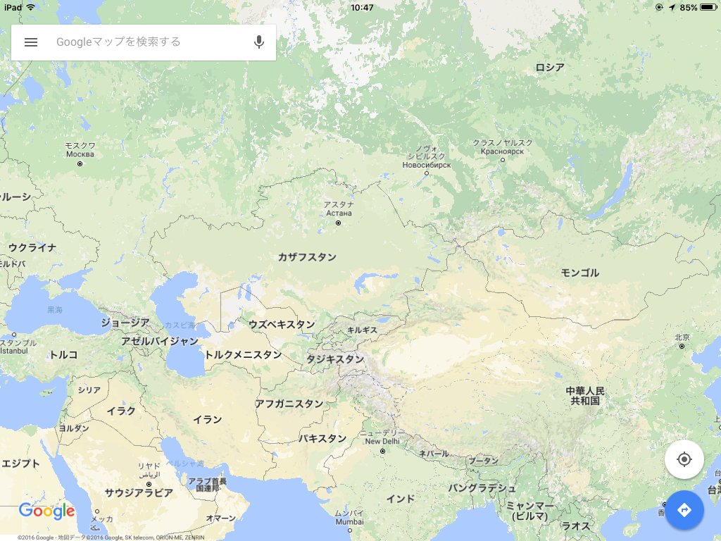 Tatsuh 中央アジア 中東の地図 Google Map より