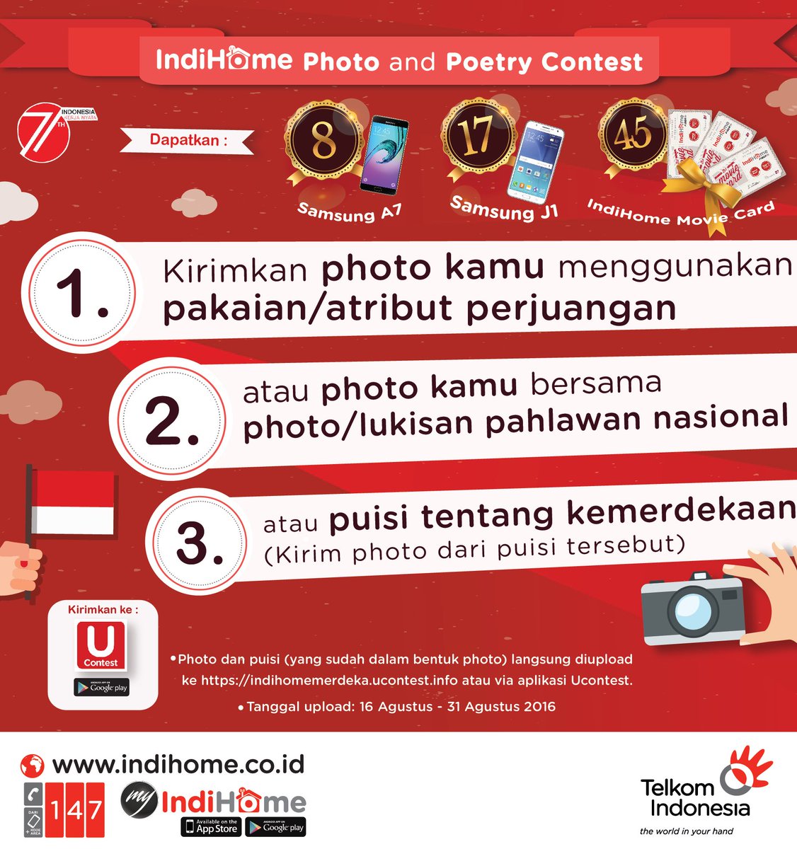 nukman's tweet photo. Sudah ikutan #IndiHomeMerdekaContest dalam rangka Kemerdekaan #RI71? Masih sampai 31 Agt https://t.co/fspaPZSSIf https://t.co/hOcbzV9XHy