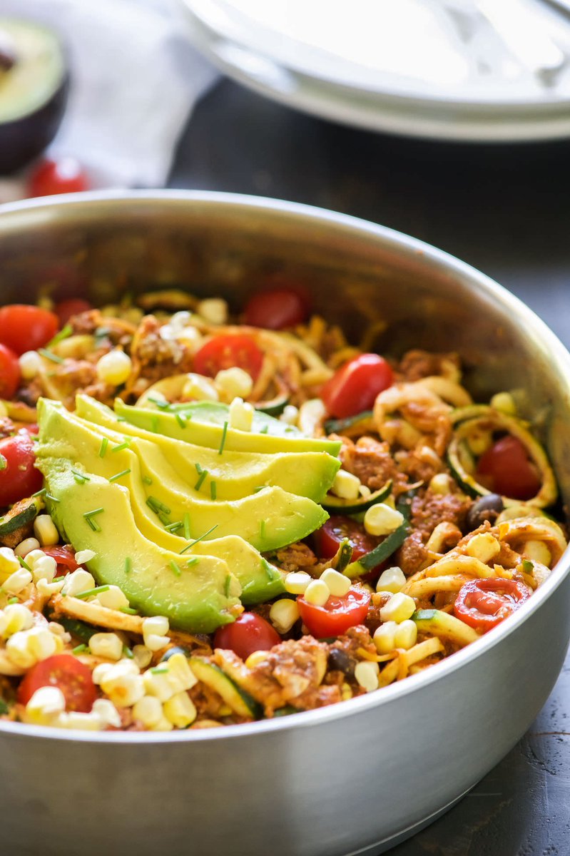 joyloopfoods's tweet photo. It's Taco Tuesday! Check out @withsaltandwit's taco skillet recipe #Joyloop #zucchininoodles https://t.co/SQZXP2IiAU https://t.co/S364bpLTrg