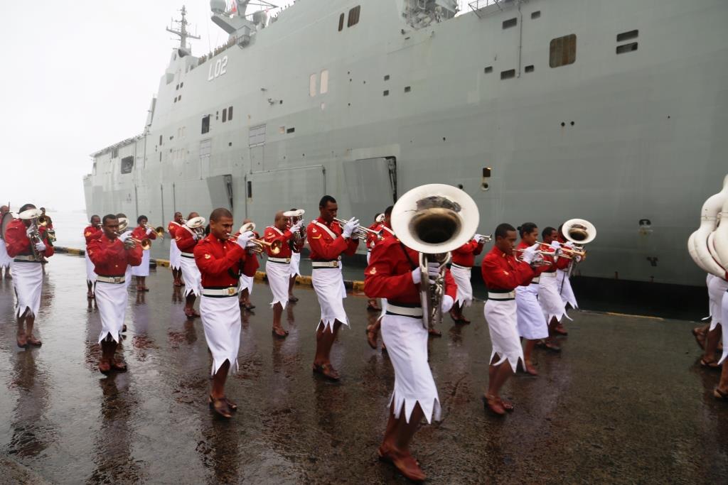 dfat's tweet photo. Fiji welcomes #HMASCanberra back. After #RIMPAC2016 off Hawaii coast #YourADF stops in #Fiji 6mths after #TCWinston https://t.co/f7Tq6GwJwB