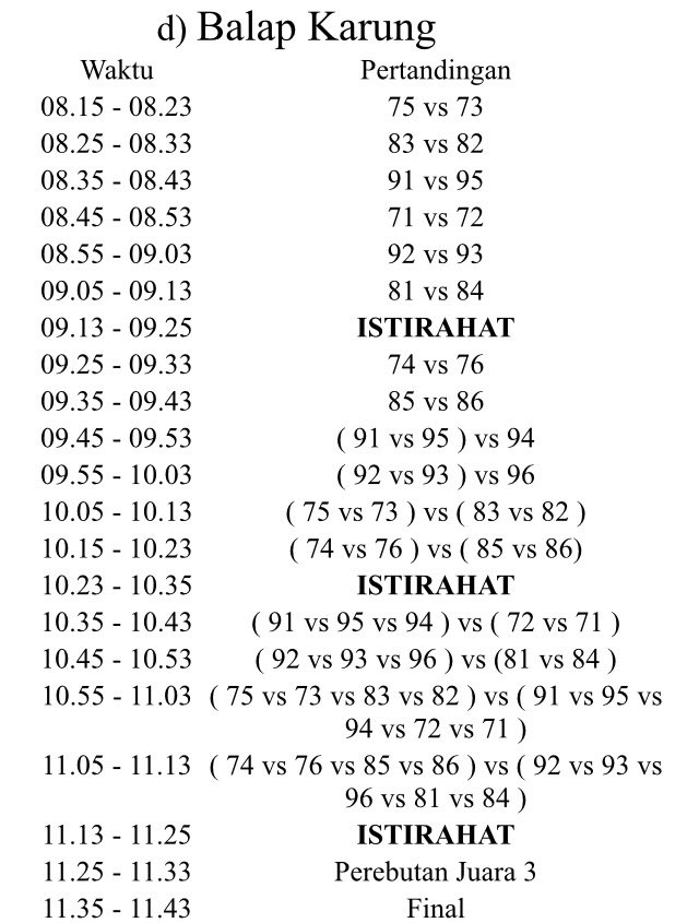 OSISSMPN8's tweet photo. utk festival kemerdekaan setiap murid diharapkan utk menggunakan atasan bernuansa merah,ini rundown utk perlombaan: https://t.co/OBHthXquME