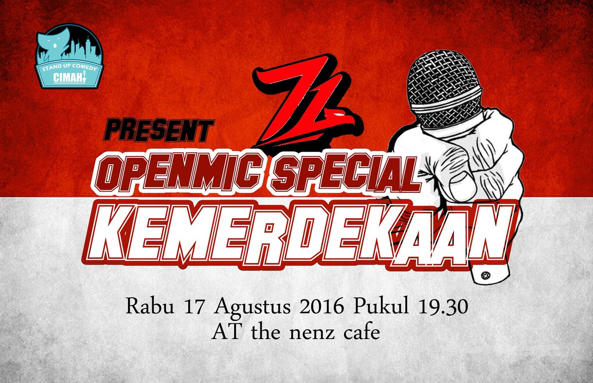 Standupindo_cmh's tweet photo. Dan dnger2 di #OpenMicCMH #SpesialKemerdekaan ini bakalan ada hadiahnya,, makanya lgsg dateng ajah nanti malam ya 😆😆 https://t.co/zyNhLPKDft