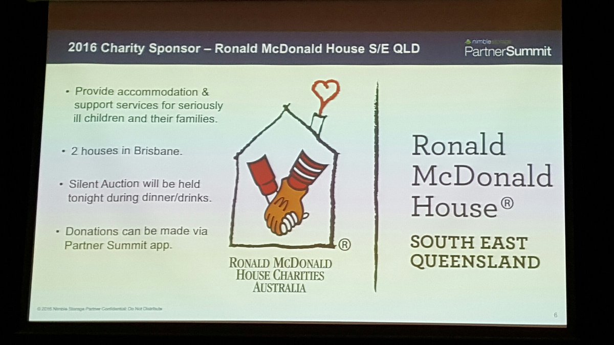 TonyRGTech's tweet image. A big thank you to @NimbleStorageAU for getting behind Ronald McDonald House South East Queensland at the #NPS2016