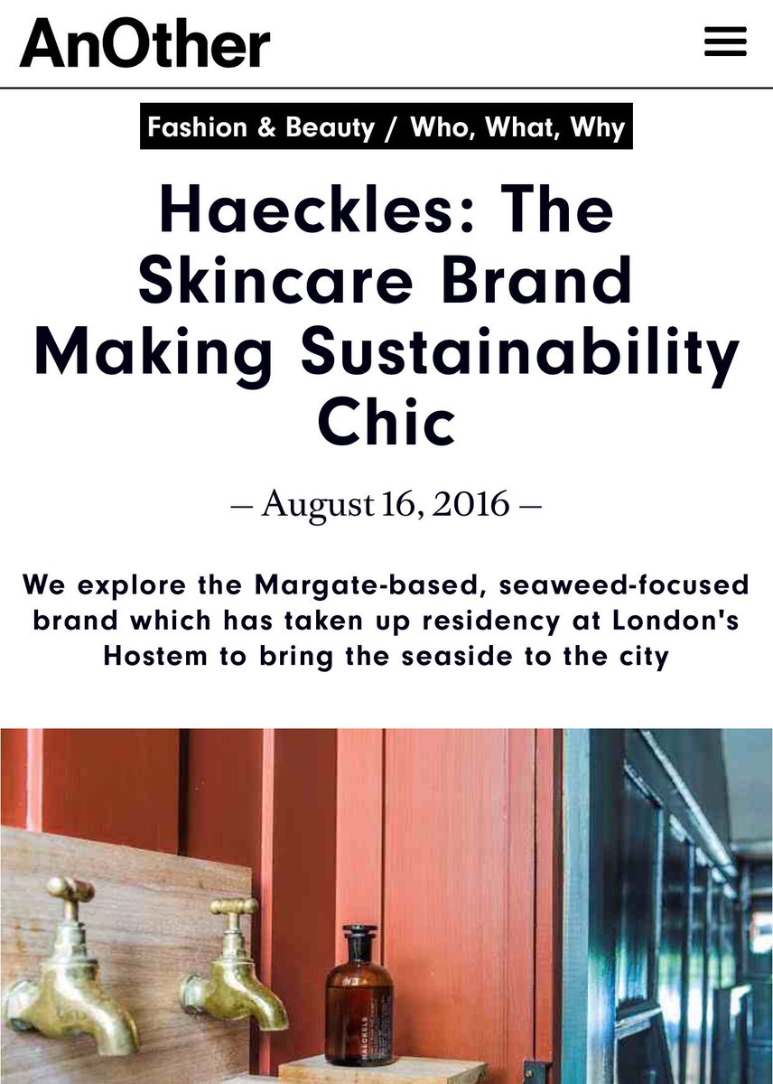It’s about all of us. (@haeckels_) on Twitter photo Great insights into our philosophy <a href="/AnOtherMagazine/">AnOther Magazine</a> this week anothermag.com/fashion-beauty… #seaweed #margate Great insights into our philosophy <a href="/AnOtherMagazine/">AnOther Magazine</a> this week anothermag.com/fashion-beauty… #seaweed #margate