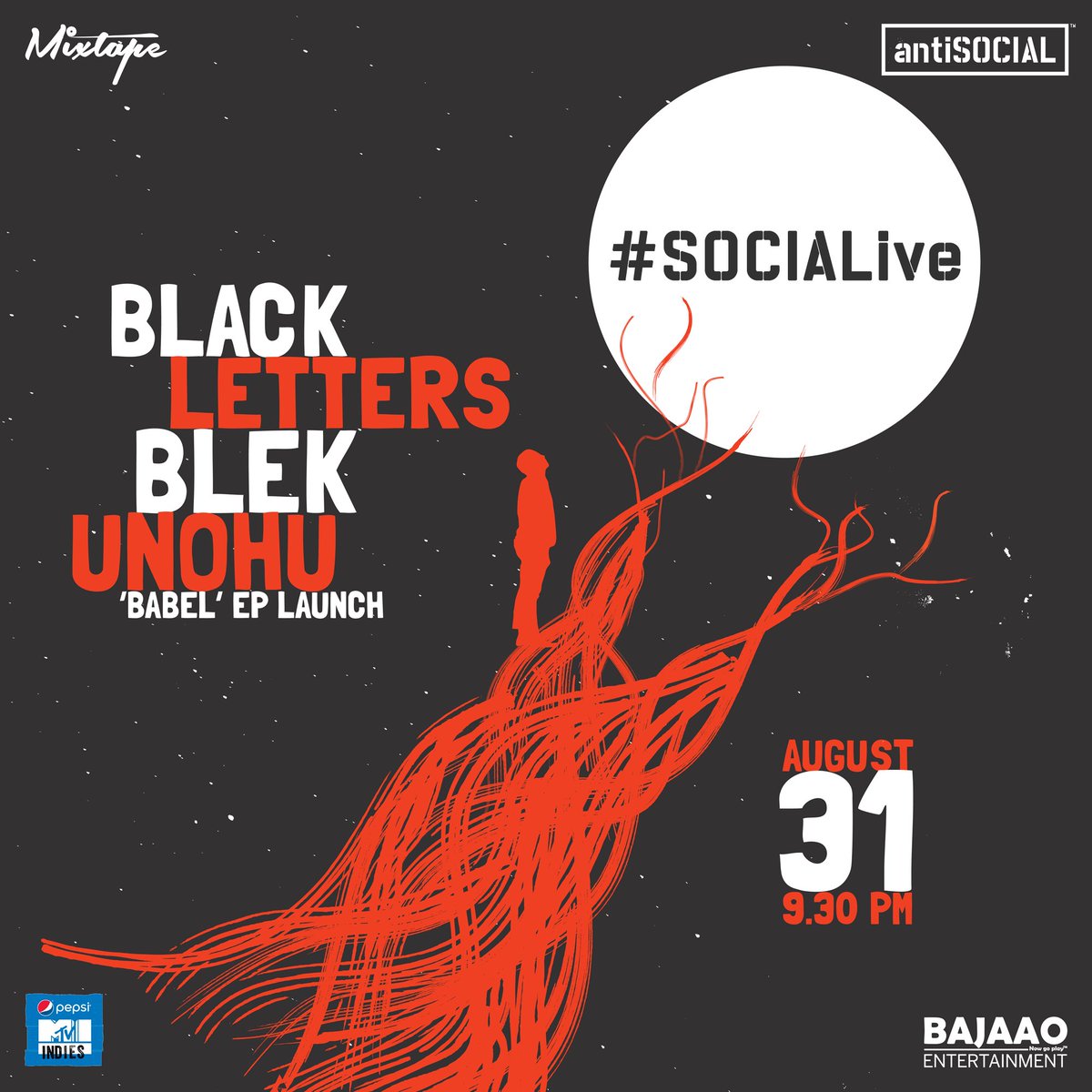 Mixtapelive's tweet photo. This month at #SOCIALive
@blacklettersin + @blekofficial + @UnohuTheBand who will be launching their Babel EP! https://t.co/PYw93K0uOB