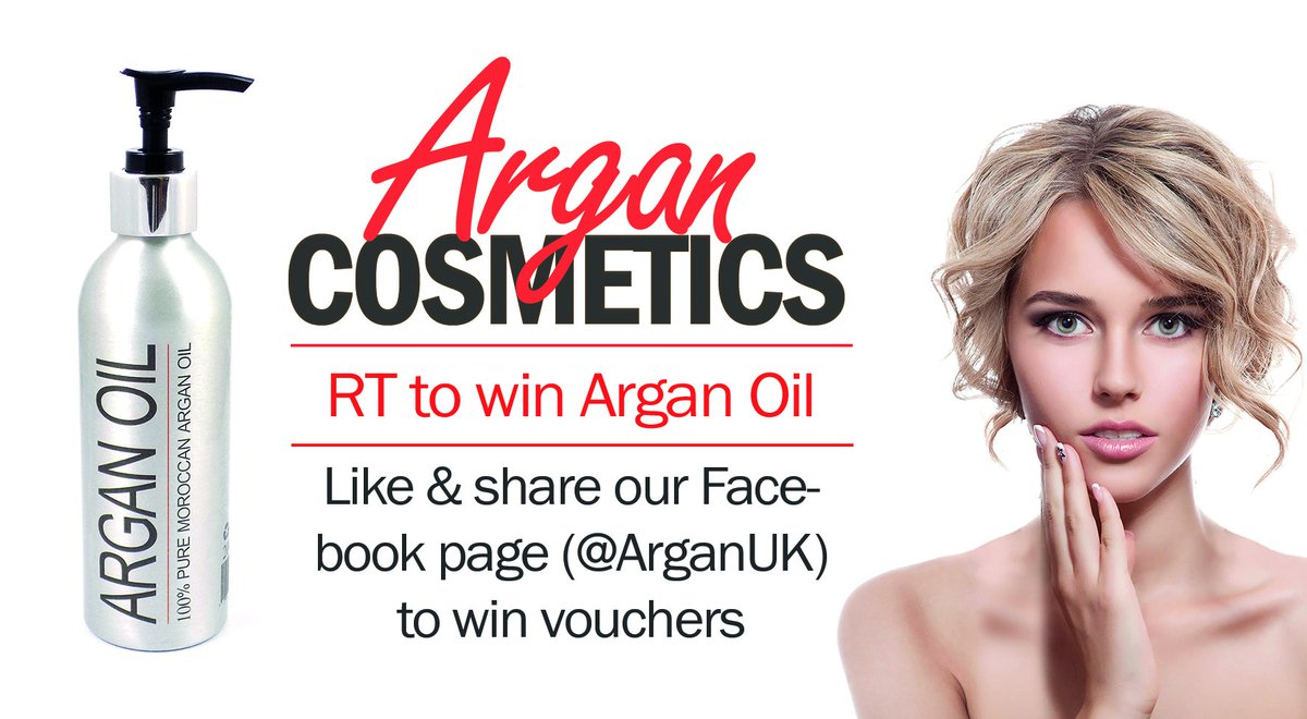 ArganUK's tweet photo. RT &amp; FLW to win one of ten 10ml bottles of Argan Oil. #competition #winwednesday #giveaway https://t.co/4f4DMClIyi https://t.co/Buw6ofAq6t