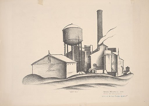 PIX_FLP's tweet photo. “Paper Mill” is a lithograph from 1934 by WPA artist Adolphe Blondeheim. (Digital ID: facwp00070) #WPAwednesday https://t.co/Sv9pIY8rpA