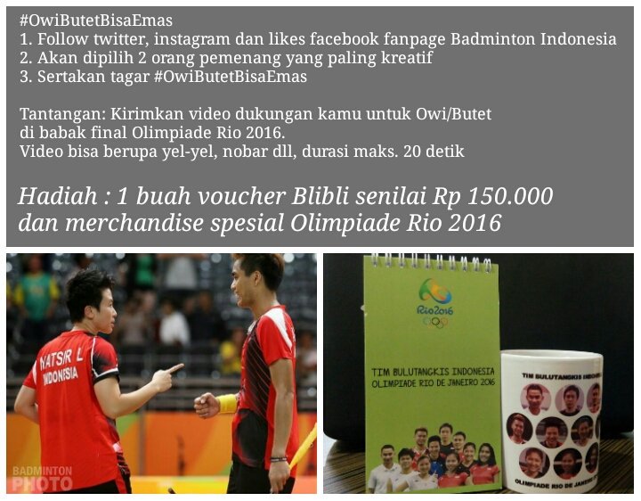 Sambil menunggu babak final, Yuk tunjukkan dukungan kamu untuk Tontowi/Liliyana, cek S&amp;K berikut #OwiButetBisaEmas