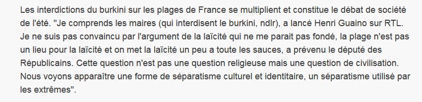 #Burkini Pour Henri Guaino, ce n'est pas une question de laïcité, mais de "civilisation"
rtl.fr/actu/politique…