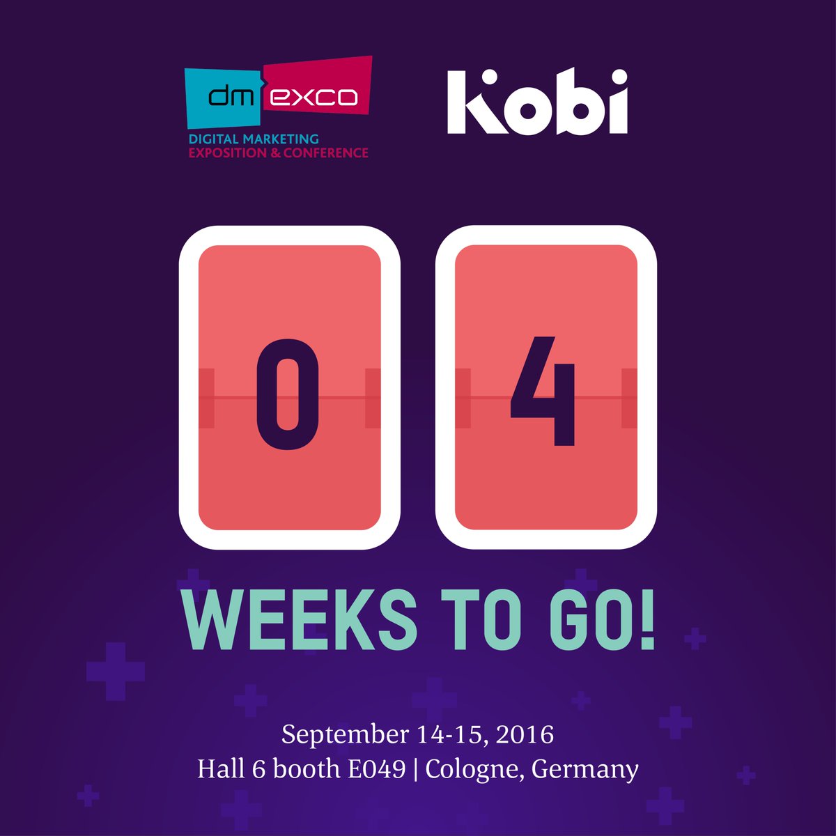 KobiDigital's tweet image. We're thrilled to announce our presence at the #dmexco2016 ! Meet us at Hall 6, Stand E.049! #DMEXCO #KobiOnTour