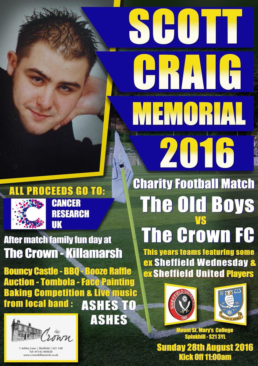 officialckfc's tweet image. A week on Sunday folks - please support our event in aid of @CR_UK #ripscott #ckfc
