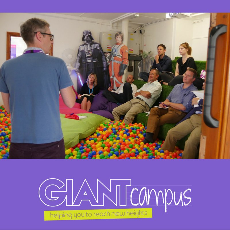 GIANT_campus's tweet photo. Our special guests are in the #ballpit to find out all about GIANT Campus! #influencers #learning https://t.co/Fw9eHXU022