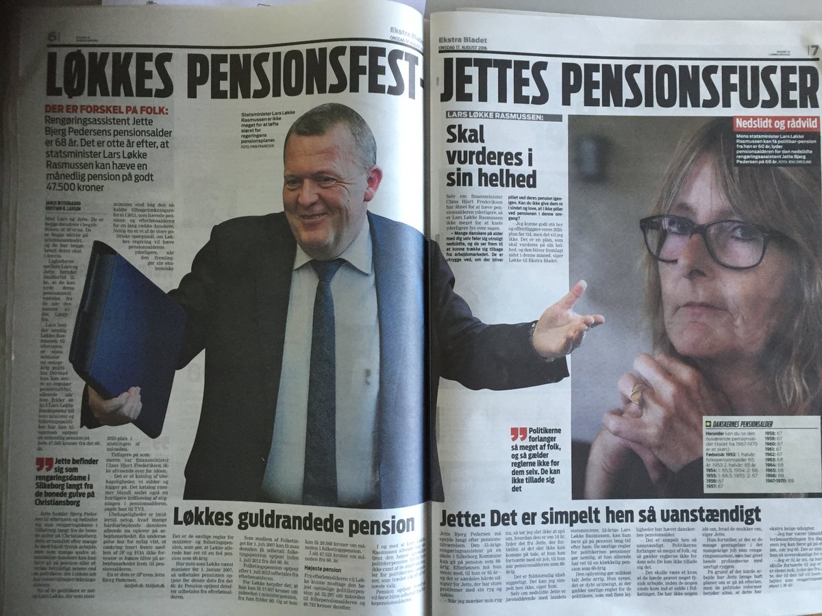 godtarbejde's tweet photo. Forskellen i danskernes pensionsalder er massiv. Mød Lars og Jette i dagens EB #dkpol #arbejde https://t.co/5688udj5OH