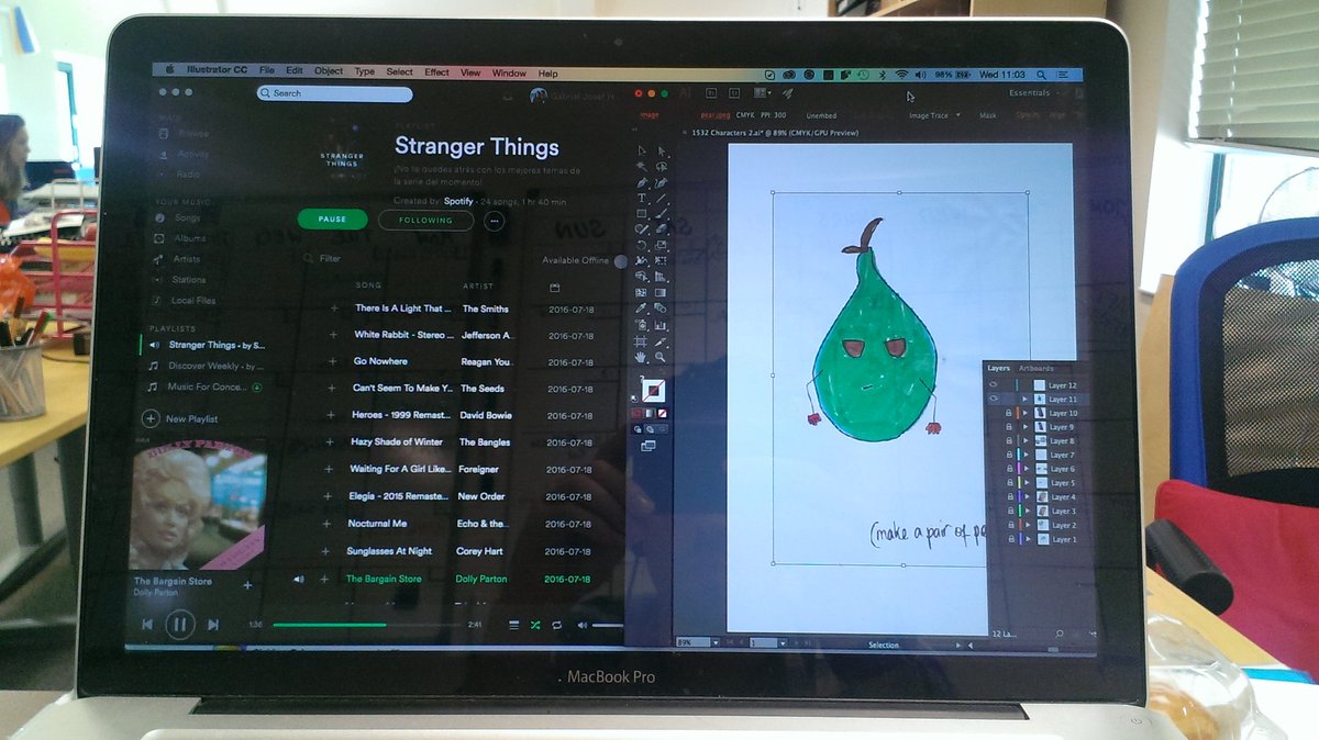 GabrielFixers's tweet photo. Listening to #StrangerThings soundtrack, recreating kids drawings of superhero fruit... Never a dull day @FixersUK https://t.co/4Rz2RVEd3i