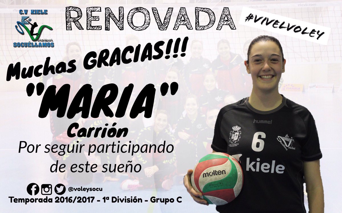voleykiele's tweet photo. RENOVADA una de nuestras mejores jugadoras: MARÍA CARRION #vamoskiele #vivelvoley @MariaCarrion98 https://t.co/e2iVH2Evem