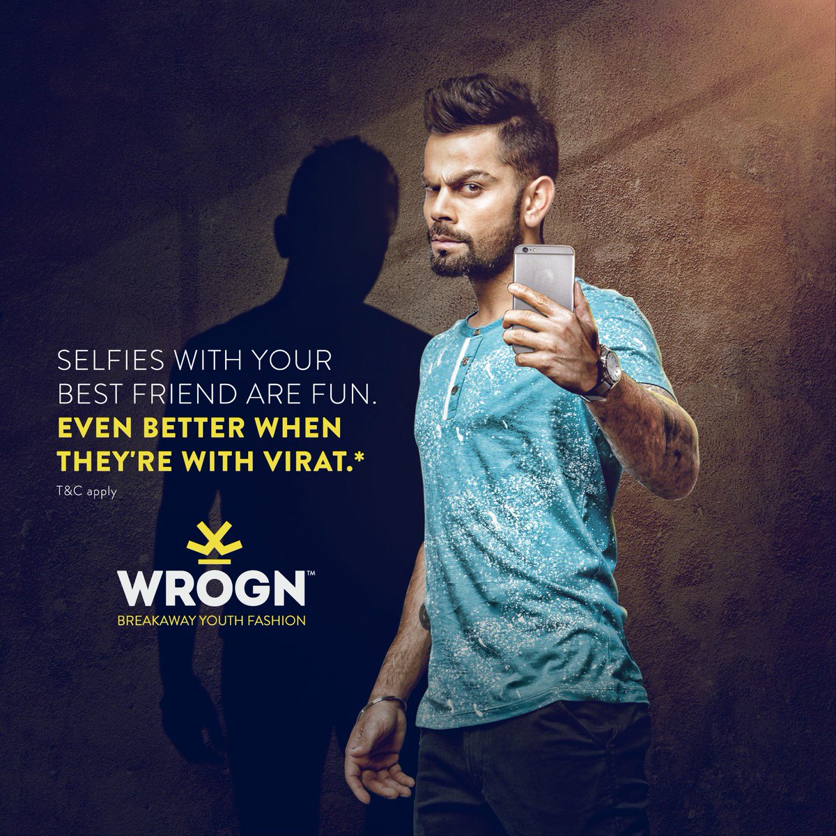 StayWrogn's tweet photo. Share a selfie of you and your best friend, with #LookWrogn and win a chance to meet the man himself - Virat Kohli. https://t.co/tLtIY1i5oG
