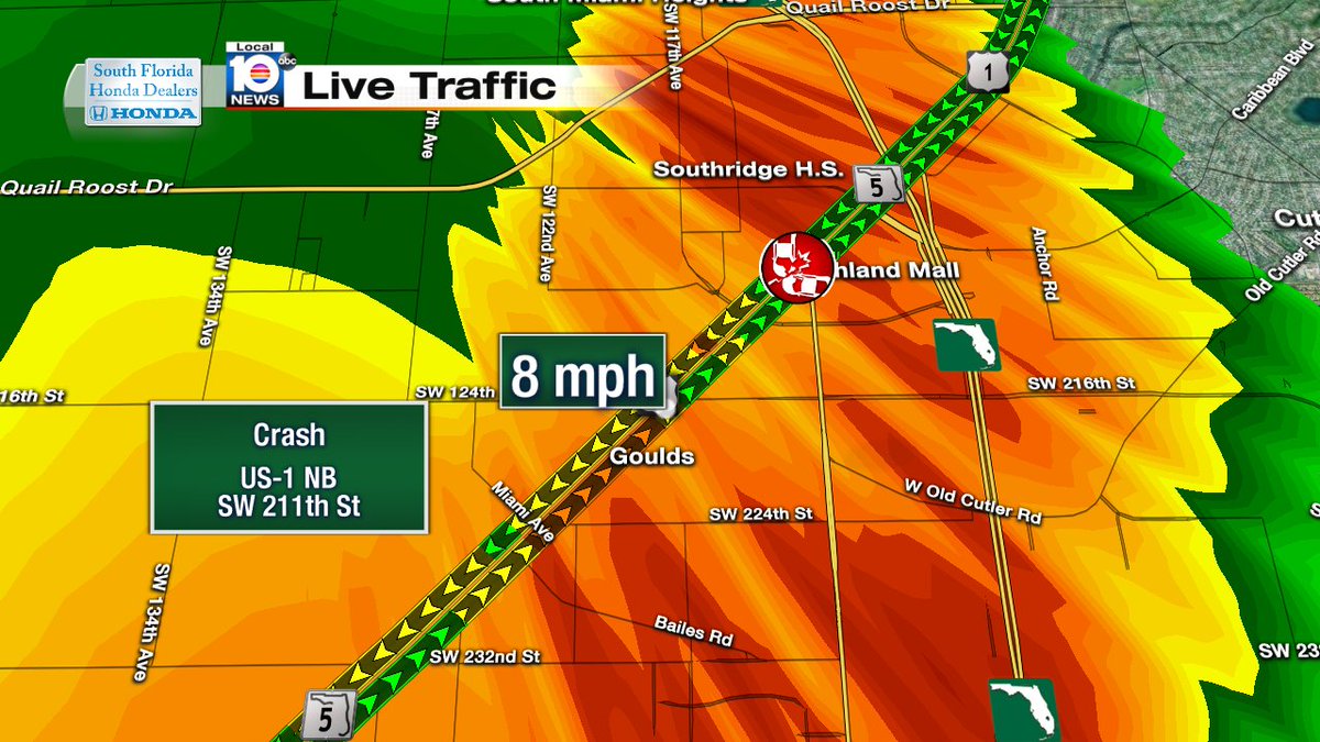 Crash in Homestead on US-1 NB at SW 211th St #traffic https://t.co/XXW0GMLQf2