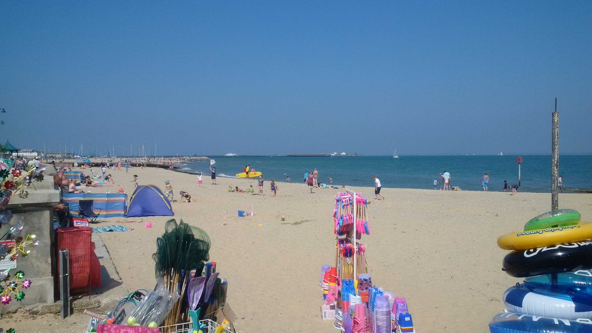 RydeAbide's tweet photo. Baywatch on #RydeBeach #IsleLoveWight safe swimming with the #WatersidePool Lifeguards on top of #TheBigKahuna https://t.co/2P5j5pXLz8
