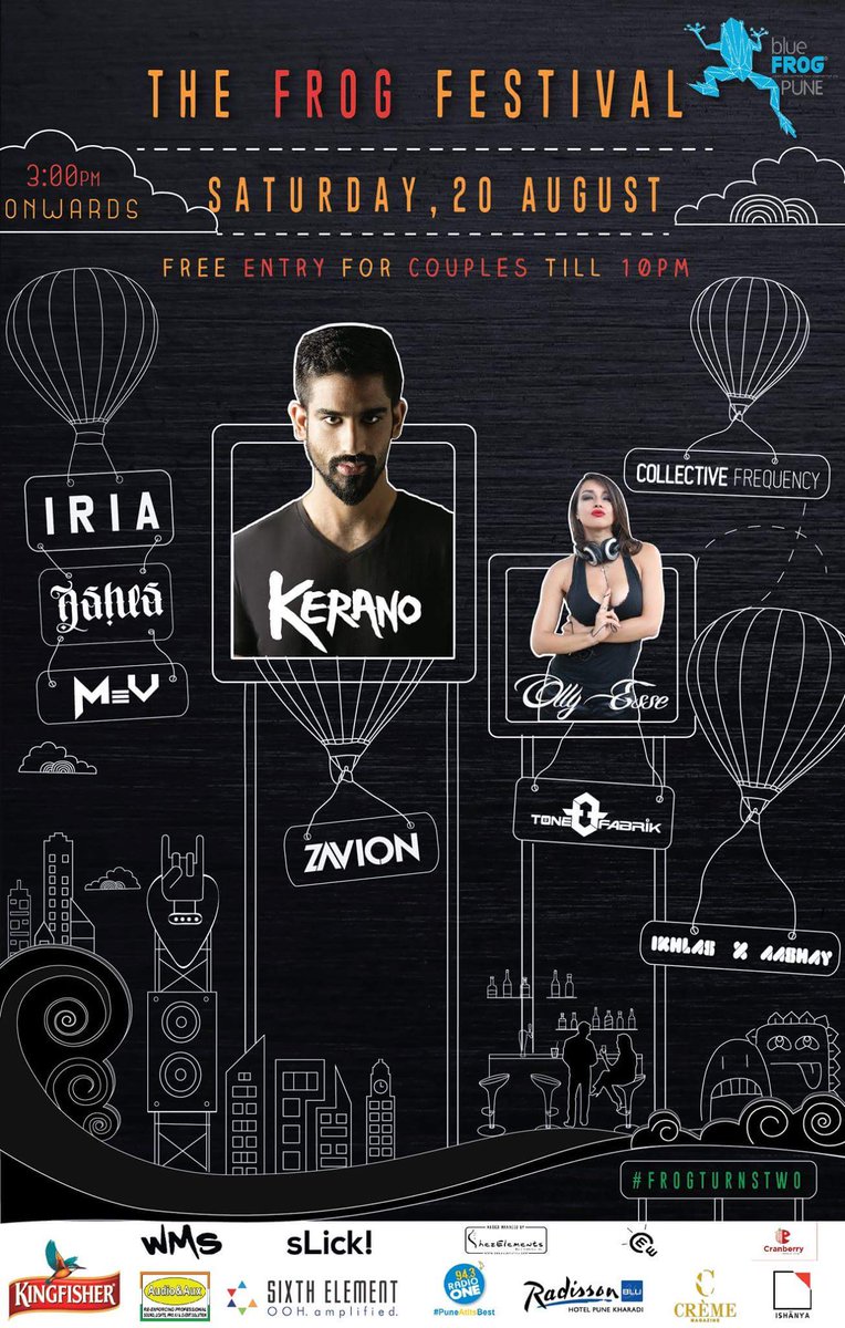 The Frog Festival is going down this weekend! A weekend of celebration! 

Join us at <a href="/bluefrogpune_/">blueFROG Pune</a> !