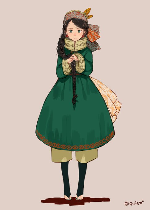 「bangs green dress」 illustration images(Oldest)