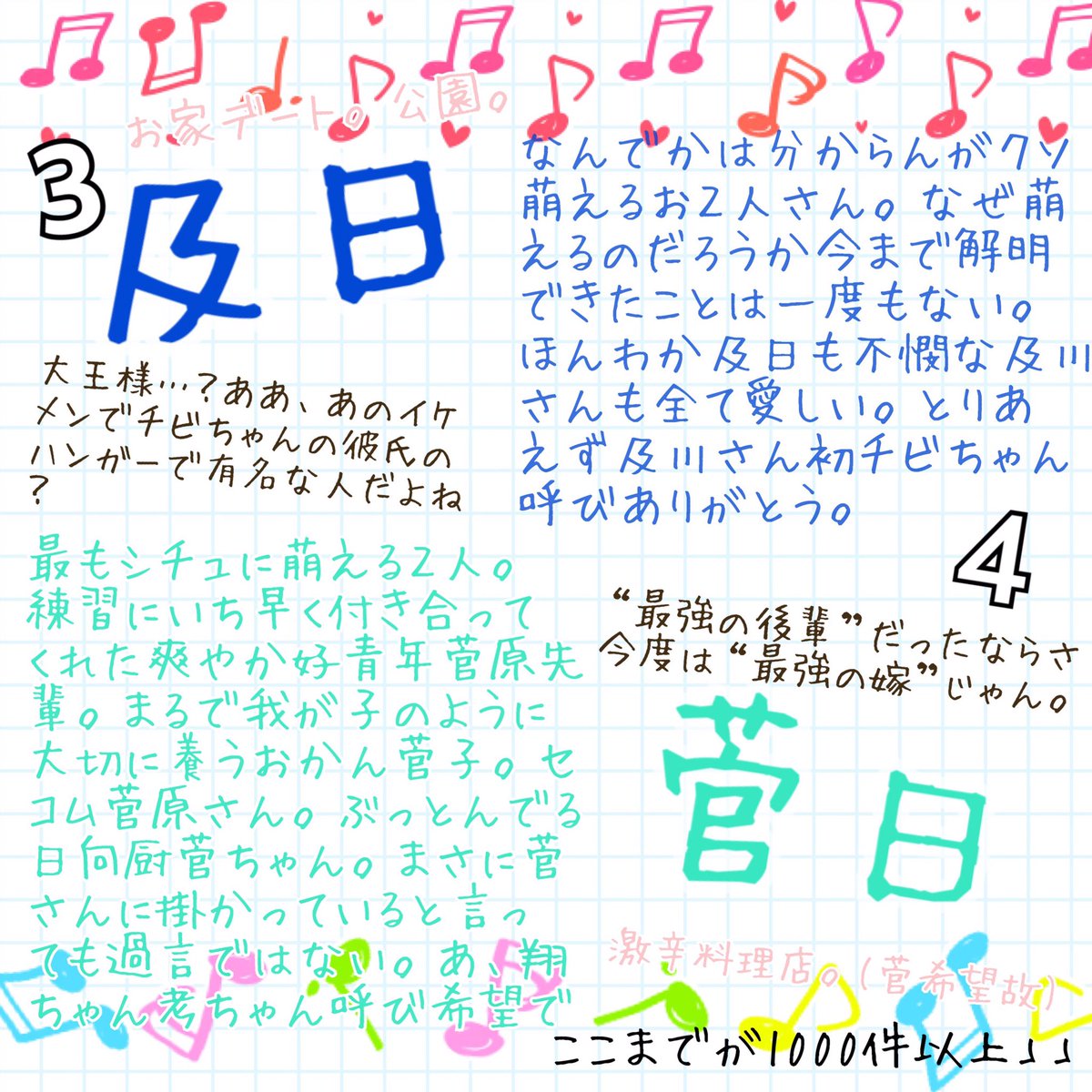 ペリーヌ 日向受けでどれが1番王道なんだろ 菅日 及日 月日あたり って気になってpixivの小説で多い順にしてみたー デートして欲しい場所も書いてみたー