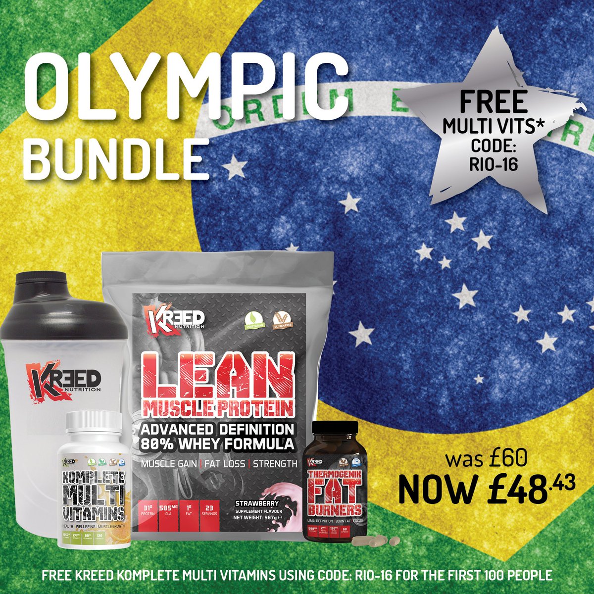 Men's Olympic bundle! +Lean Muscle Protein +Fat Burners +Multivitamins +Free shaker #bundle ow.ly/OS1p303e4hX