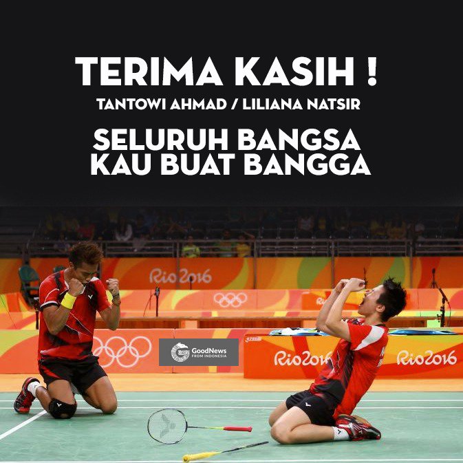 Terima kasih Tontowi/Liliyana kado luar biasa untuk Hari Kemerdekaan Indonesia #RI71 #INa #rio2016