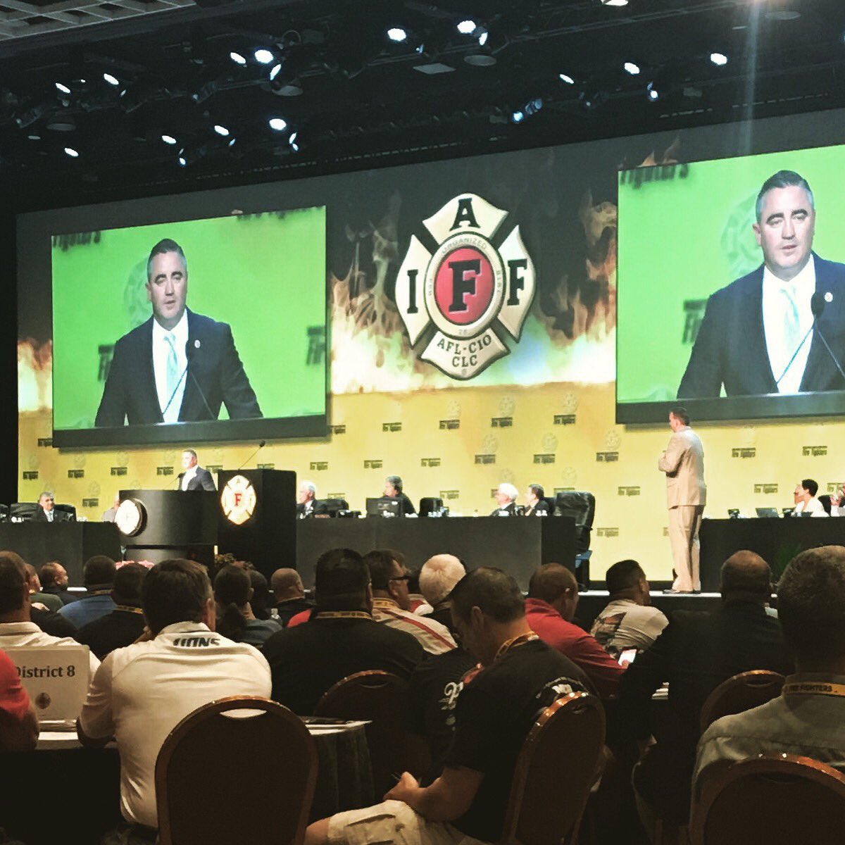 LeahBarrault's tweet photo. Amazing accomplishment, Edzo, IAFF General Secretary Treasurer! A great day, lucky to be part of it. @edwardkelly11 https://t.co/nYK2qVDoPN