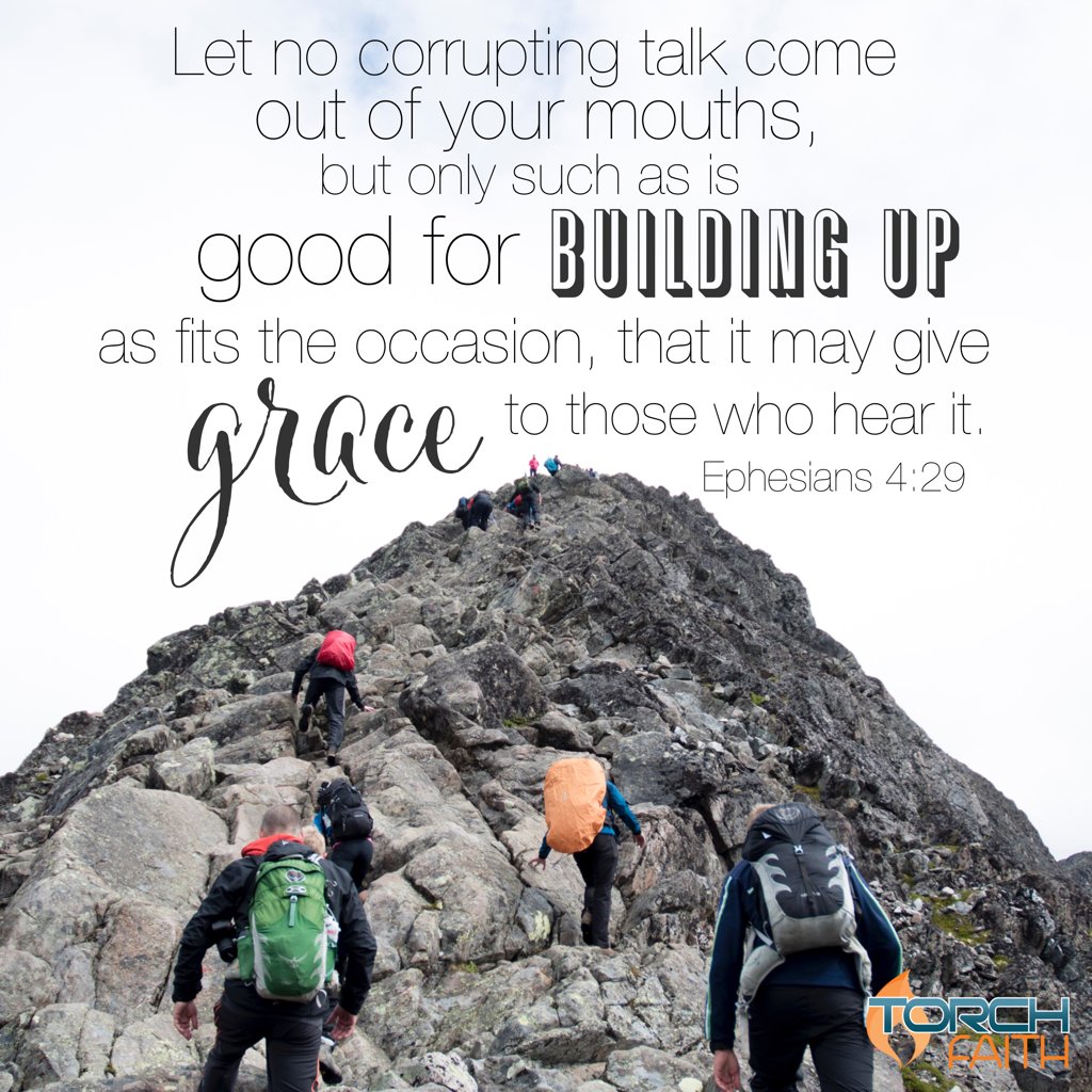 fiercechurch's tweet photo. Build others up with your words! https://t.co/RoOxp9iS3x #TorchChurch #Grace #God #Jesus #Quote #Mountain #People https://t.co/WUHJ07qvKT