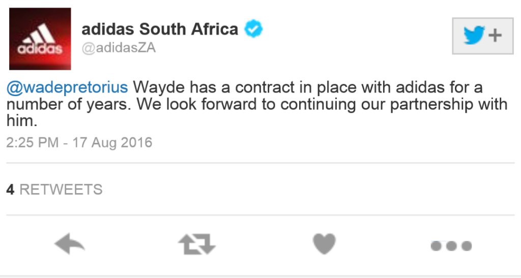 DarylKyzer's tweet photo. Wayde and Nike have not signed a deal. It was a hoax....confirmed by Adidas. #wayde #nike https://t.co/gzQl2hGzmK