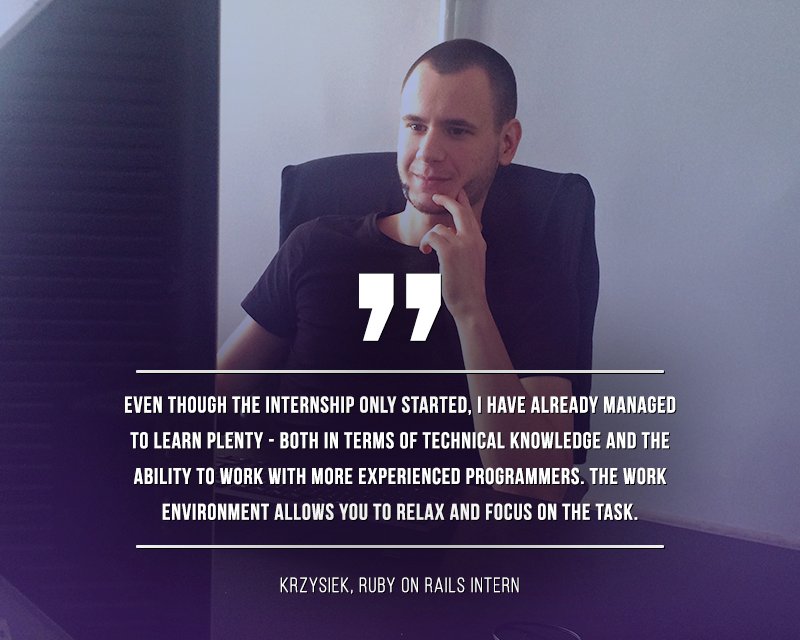 polcode's tweet image. Krzysiek enjoys his summer #internship at #Polcode, and we&apos;re glad to have him on board! Keep up the good work! 😄