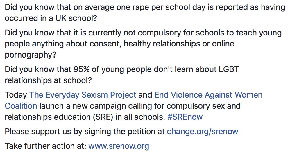 Did you know? change.org/srenow #SREnow
