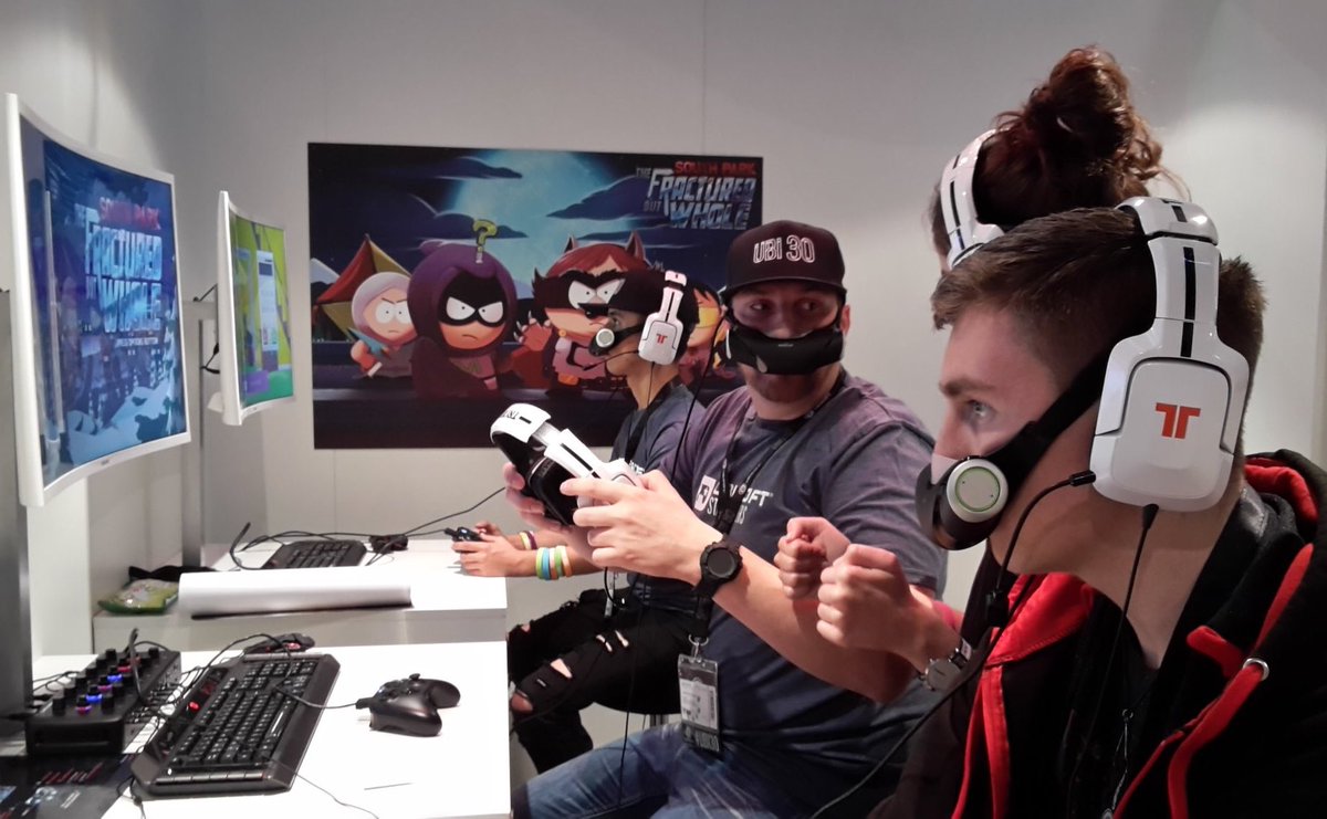 Ubisoft's tweet photo. The #SouthParkGame team have brought a truly unique experience to #UbiGamescom! #NosulusRift https://t.co/DvBYNzDl9e