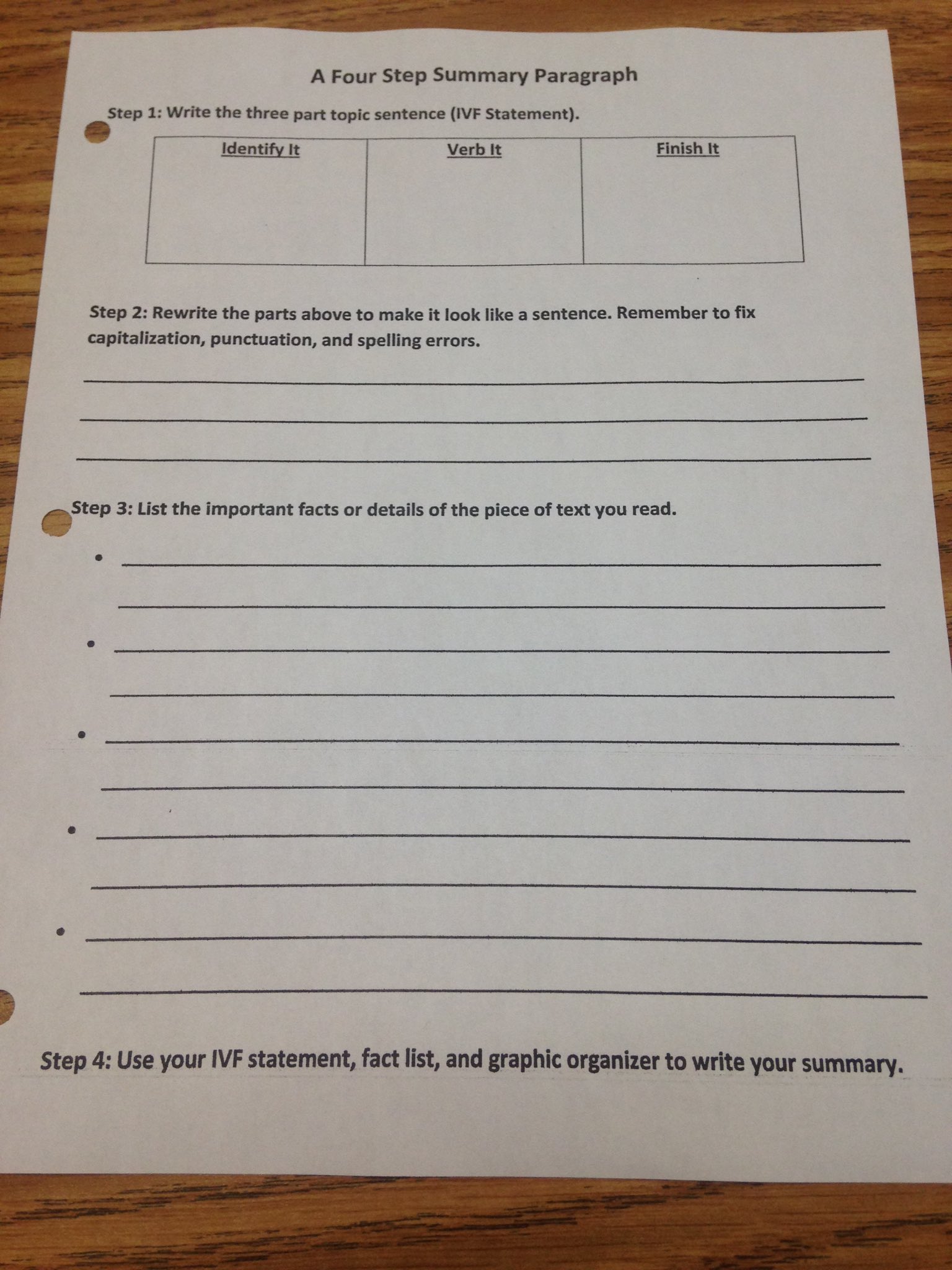 Krista Hunter on Twitter: "Writing effective summaries using A