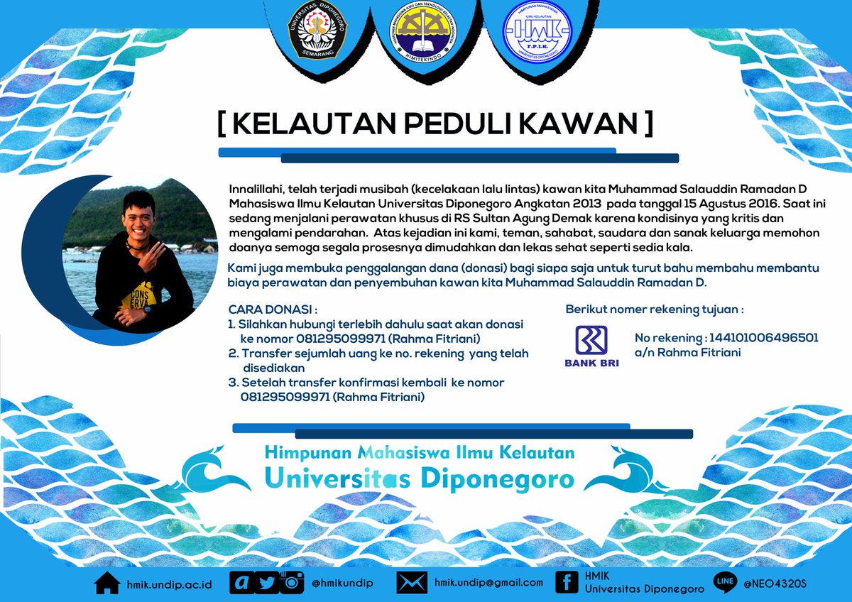 Mohon doanya untuk kesembuhan saudara kita Aan saat ini. Bagi teman-teman yang ingin ikut membantu memberi bantuan,