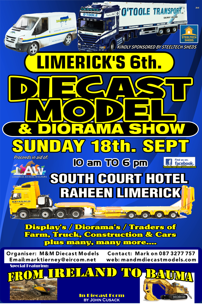 LDiecastShow's tweet photo. Limerick's 6th Diecast Model &amp; Diorama Show @GNsouthcourt 👍 Hope to see you there Sunday Sept 18th! https://t.co/vVPPSDUcJZ