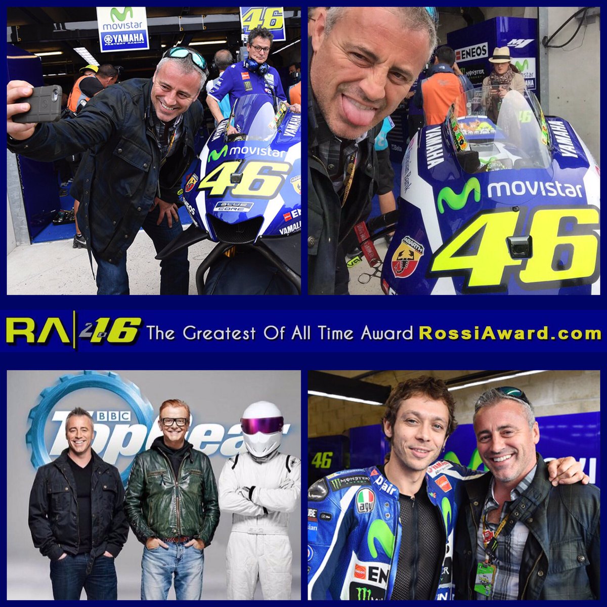Vr46Award's tweet photo. Why not bring The Greatest to the greatest tv-show? How awesome wouldn't that be @Matt_LeBlanc ?! 👍🏼😊 @BBC_TopGear https://t.co/thyfX0bud9