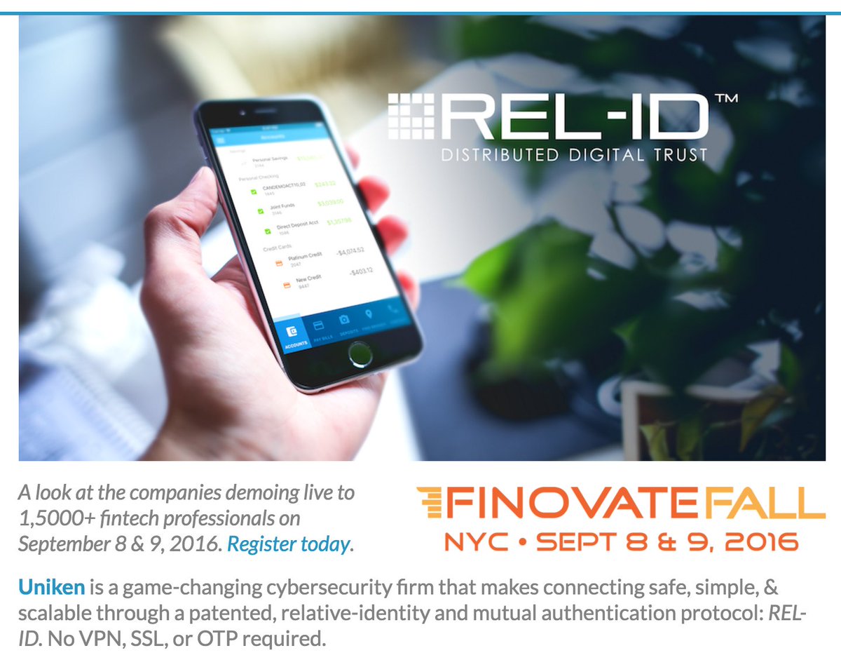 Uniken_Inc's tweet photo. @Uniken_Inc is getting ready to present @ #FInovateFall #thinkRELID #cybersecurity #solution https://t.co/9kOvl0g1WF https://t.co/jlzIM80wHz