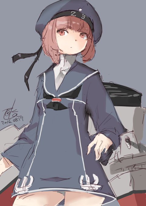 Z3
#艦これ版深夜の真剣お絵描き60分一本勝負 
#艦これ版真剣お絵描き60分一本勝負_20160817 