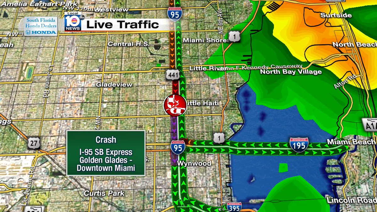 Crash on I-95 SB Express Lanes between Golden Glades ramp and Downtown Miami #traffic #miami https://t.co/TBqKUT7Hs8